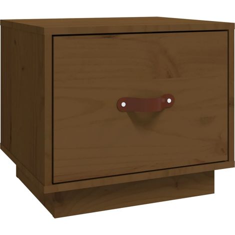 Comodino con cassetto 40 x 34 x 35 cm in legno di pino color marrone miele DEC034129