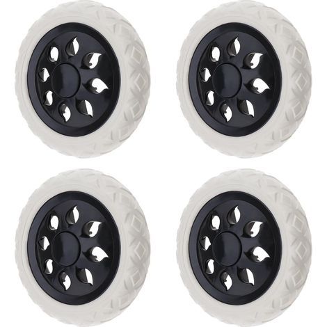 4pz Ruote per Carrello della Spesa 165mm Ruote per Carrello Portaspesa in Schiuma con Nucleo in Plastica per Carrello della Spesa e Bagagli da Viaggio, Carico Massimo 25kg per Ruota (1/5)