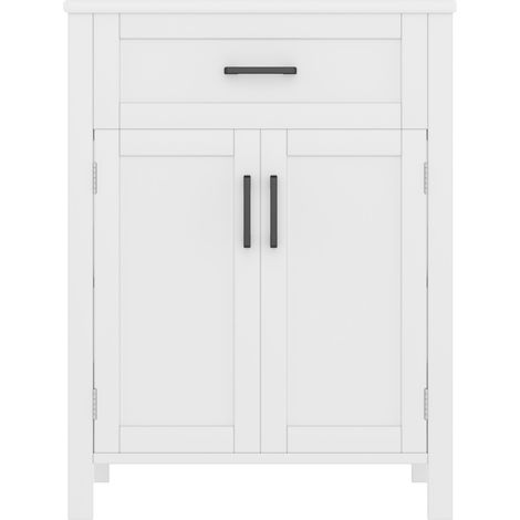 Mobile bagno con lavabo integrato 60 x 46 x 84,8 cm bianco in MDF e ceramica MODENUIT (1/5)