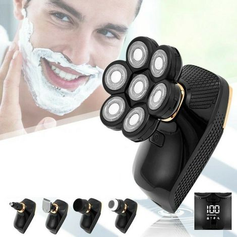 Afeitadora Eléctrica Recargable 5 En 1 7 Cabezales Cabezal Giratorio Para Barba Nariz Tx-8267 - (1/5)