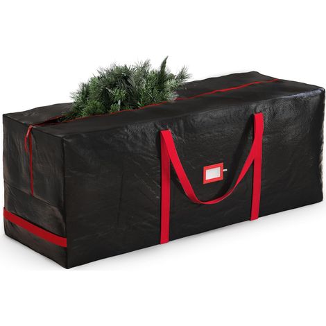 Grand sac de rangement pour sapin de Noël artificiel (jusqu'à 2,75 m) - Plastique imperméable - Noir (1/4)