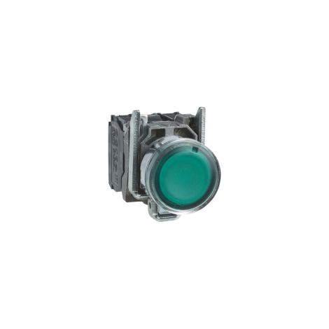 Pulsante luminoso verde Ø22 - filoghiera ad impulso - 120V - 1NO+1NC - XB4BW33G5