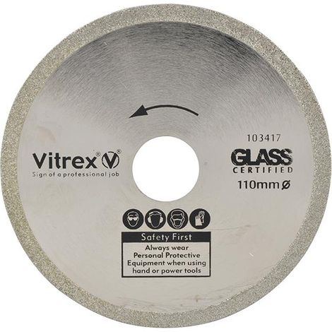 110mm diamond blade for glass tiles – Premium segments for clean cuts – Compatible with Vitrex 103402NDE – Single pack (1/2)