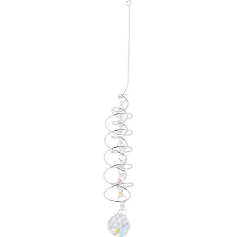 Boule décorative de 45 cm (17,7 pouces) à spirale, attrape-soleil et girouette, cristaux de verre pour la décoration intérieure et extérieure (1/5)