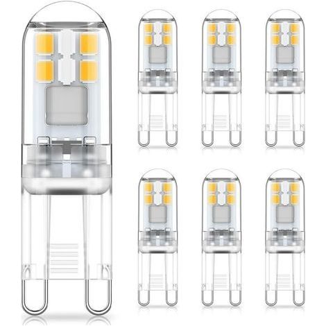 Ampoules LED G9 1.5W Équivalent à 20W Halogène Lumière Blanc Naturel 4000K, AC 220-240V,Non Dimmables,Mini Ampoule à incandescence,Sans Scintillement,Paquet De 6 (1/3)