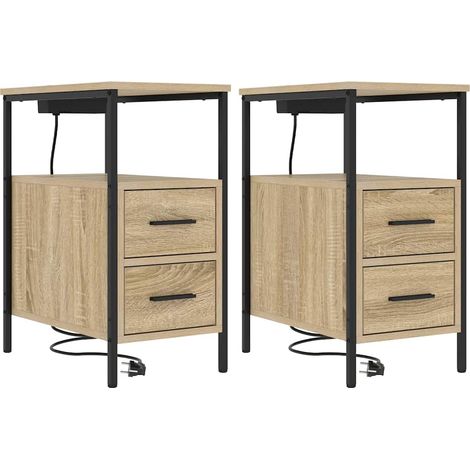 Maison Exclusive - Nachttisch 2 pcs Sonoma-Eiche 30 x 48 x 61 cm