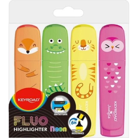 Resaltador Fluo Jungle de 1-5 mm, 4 unidades