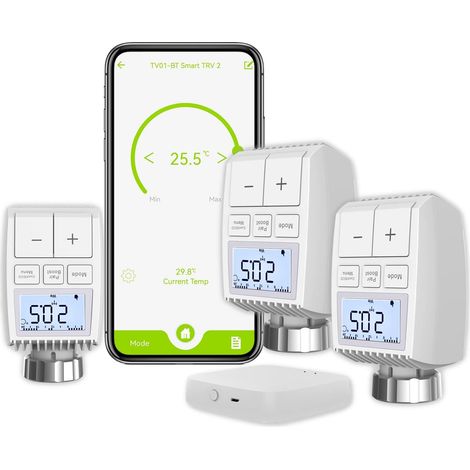 Thermostat de Radiateur Intelligent ZigBee, Kit 3+1 (1/5)