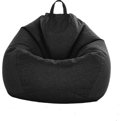 Sac de canapé Lazy Housse de Canapé Inclinable Tissu Housses de Fauteuil Housse de Chaises sans Remplissage Siège Pouf Feuilletée Tatami Salon Meubles (Noir, 75 x 95cm) (1/5)
