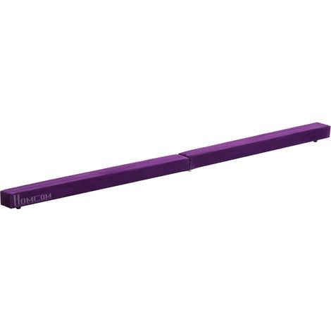 Poutre d'équilibre pliable antidérapante en bois robuste avec revêtement en daim, 210 x 10 x 6,5 cm, couleur violette (1/5)