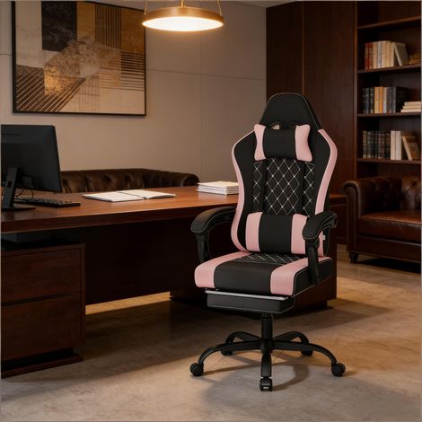 Bureau, chaise ergonomique pour ordinateur, Chaise de massage douce pour gaming, surface de travail pratique, rangement fonctionnel
