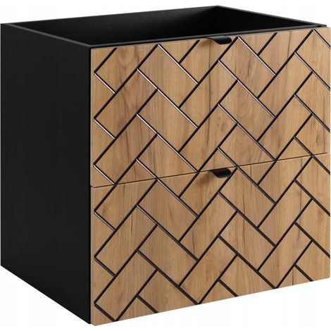 Rodan Waschbeckenunterschrank 60 cm, Braun Matt, 46 x 60 x 60,7 cm, ohne Waschtischplatte, feuchtraumgeeignet, Badmöbel Unterschrank