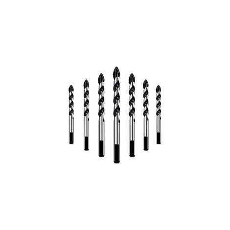 7-teiliges Bohrer-Set für Fliesen, Glas, Beton, Stein, Ziegel, Fliesen, Keramik und Spiegel (3 mm, 4 mm, 5 mm, 6 mm, 8 mm, 10 mm, 12 mm). (1/5)
