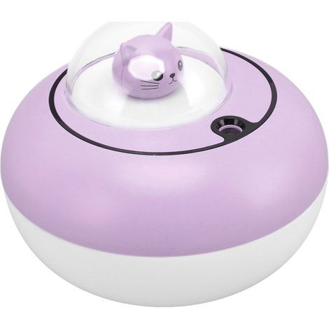 Mini-Luftbefeuchter, tragbares Design, niedliche Katzenfigur, leise, für Zuhause und Büro, USB-Anschluss, lila (1/5)