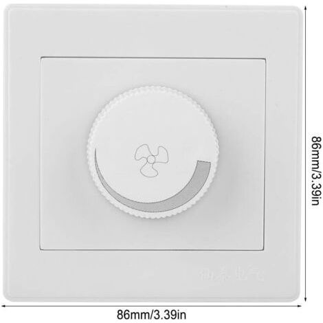 220V 15 300W 86x86mm Deckenventilator-Schalter Dimmer Lichtsteuerungsknopf Weißes Wandpanel Lichtdimmerschalter (1/4)