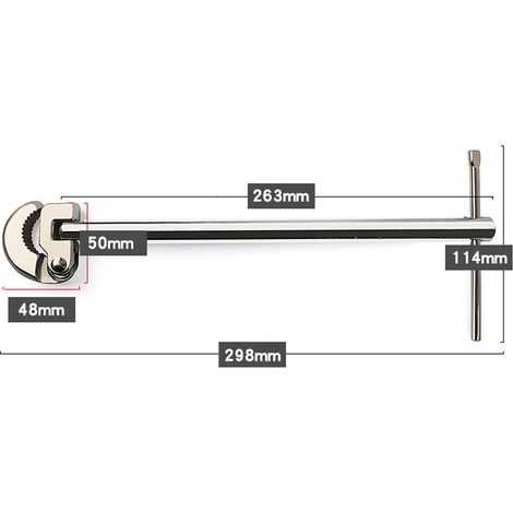 [JAMAIS UTILISÉ]Clé multifonctionnelle pour évier, robinetterie en acier au carbone, tuyaux d'égout, outil de montage et de démontage de plomberie de salle de bain, têtes mobiles à 180°, plages de ser