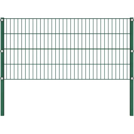 Maison Exclusive - Zaunelement mit Pfosten Eisen 1385 x 80 cm Grü