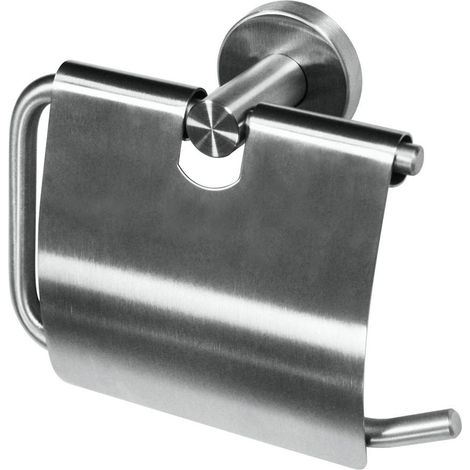 Porte-rouleau Style avec couvercle inox brossé