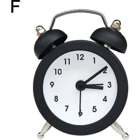 Mini réveil créatif et mignon, petit réveil électronique en métal noir, pour la maison et le bureau.