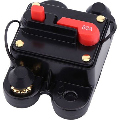 Disjoncteur DC12V pour voiture, bateau, vélo, fusible de réinitialisation audio stéréo (80 A)-Crezuo (1/4)