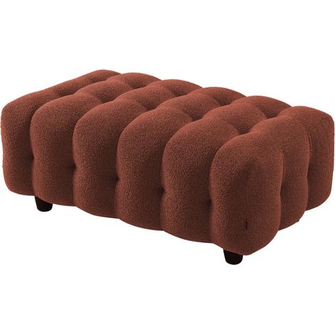sweeek - Sitzhocker Fußhocker mit strukturiertem Bouclébezug für 3-Sitzer Ecksofa Leon (1/5)