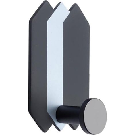 Gancho de Pared Adhesivo Negro Hierro y Aleación Aluminio, Diseño (1/5)