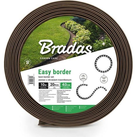 Set de Bordes para Césped Easy Border 40mm Marrón, flexible y resistente, ideal para delimitar jardines y caminos con fácil instalación (1/4)