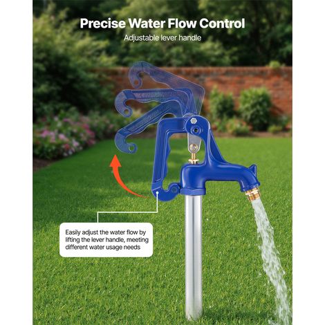 Robinet de jardin antigel 980mm, borne fontaine extérieure sans gel enfouie 305mm, raccord G 3/4" et manchon, sans plomb pour cour ferme irrigation (1/5)