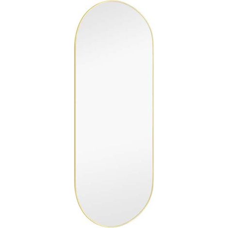 Ovaler Wandspiegel JOSEPHINE mit Metall Rahmen Gold 30x70cm (1/5)