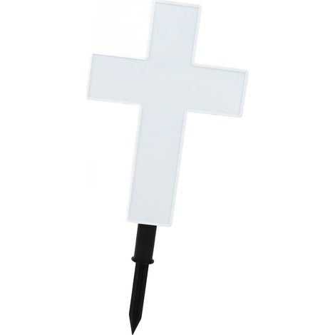 Croix lumineuse LED solaire pour pierre tombale, piquet de jardin, marqueur de tombe pour décoration funéraire (1/5)