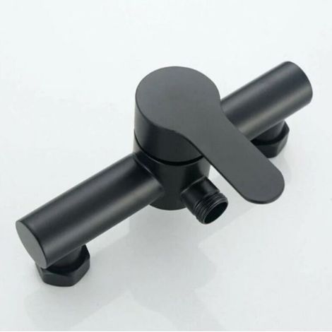 Robinet de douche de baignoire noir en acier inoxydable salle de bain baignoire douche robinet pommeau de douche mitigeur mural,Starlight (1/4)