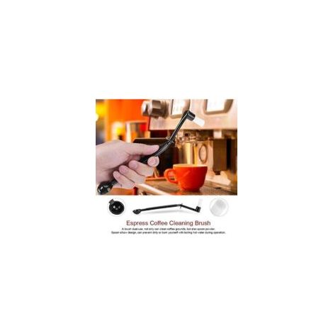 Juego de 3 accesorios para máquina de espresso: cepillos de limpieza negros y pincel para decorar café - Crezuo