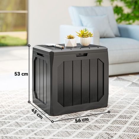 121L Kunststoff Garten-Aufbewahrungsbox, Outdoor-Aufbewahrungsbox mit Griffen, Schwarz (1/5)