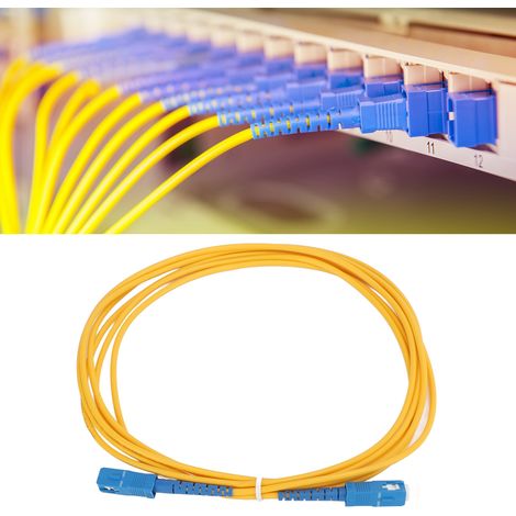 Deux interfaces de cordon de brassage à fibre optique monomode à cœur unique E-SC/SC-SM-3M, émetteurs-récepteurs de queue de cochon, qualité opérateur, 3 m. (1/5)