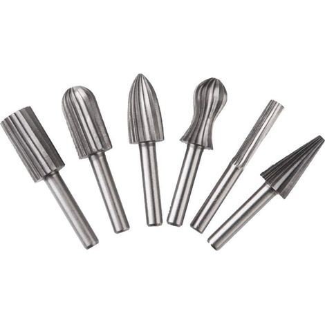Ulisem Doppelschnitt-Wolfram-Rotationsfräser, 6 mm Schaft, Wolframfeilen, Feilen-/Gravier-/Schleifbits für Rotationswerkzeuge, 6 Stück, betterlife (1/5)