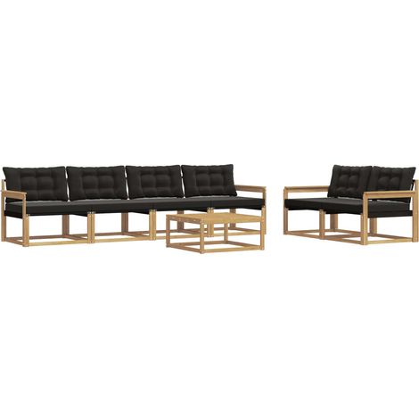 Set di divani da esterno 7 pcs Bianco e Nero 79 x 79 x 37 cm vidaXL (1/5)