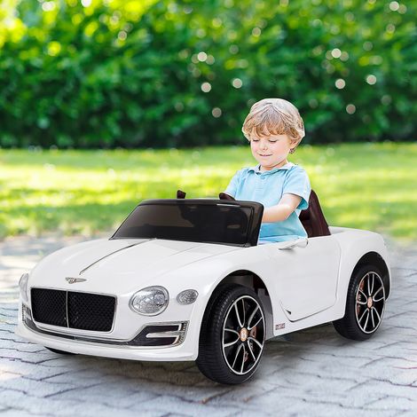 Voiture électrique Bentley GT pour enfants, sous licence officielle, avec télécommande, 2 moteurs 390, blanche, 108 x 60 x 43 cm (1/5)
