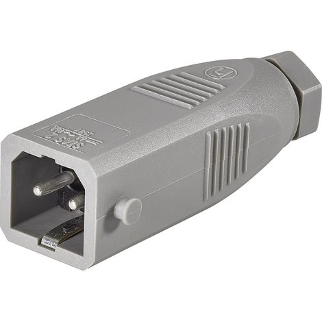 Hirschmann 930620106-1 Netz-Steckverbinder STAS Stecker, gerade Gesamtpolzahl: 2 + PE 16 A Grau 1 St
