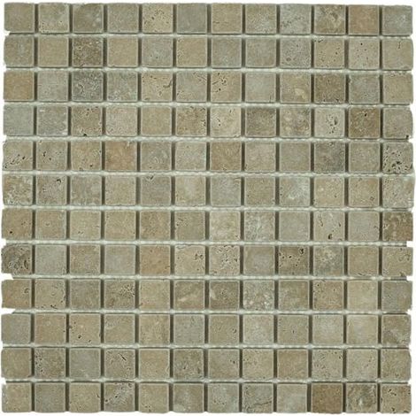 Mosaico - AL-203 - Travertino Invecchiato Noce - 30,5x30,5 cm - Pietra Naturale