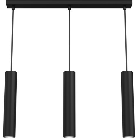 Suspension noire mat métal Raito barre 3xGU10 Luminex