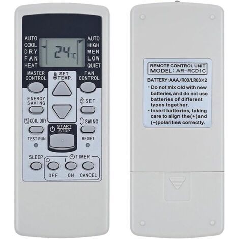 Télécommande de remplacement AR-RCD1C pour climatiseur Fujitsu, compatible avec les modèles AR-RCD1E, RCE1E et ARRCD1E. (1/4)