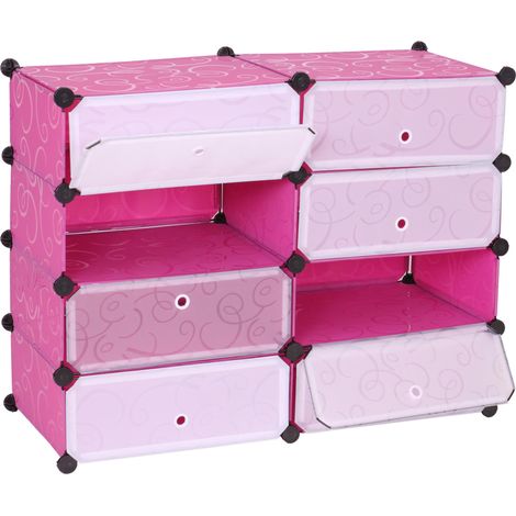 Scarpiera scaffale modulare HHG-604 8 scomparti multiuso 73x92x36cm, rosa