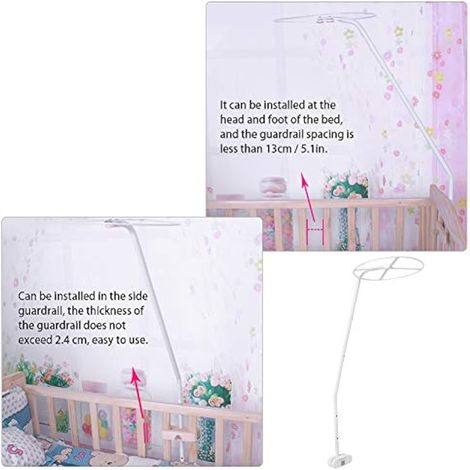 Support de moustiquaire, ensemble de support de moustiquaire de lit, support de fixation réglable pour lit bébé, support de baldaquin, moustiquaire, accessoires pour lit bébé (1/5)