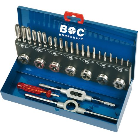 GS25 Boîtier fileté // M 3 - M 12 (25x9) / 31 pièces  Engins de forage 60001410025