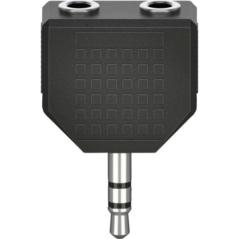 Hama 00205191 Jack Audio Adattatore [2x Presa jack da 3.5 mm - 1x Spina jack da 3.5 mm] Nero