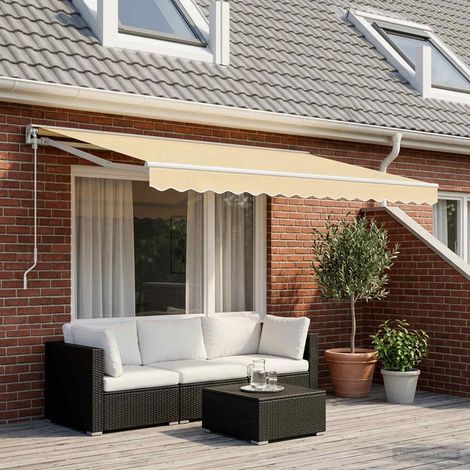 vidaXL Toile de rechange pour store banne 4x2 m Crème Polyester (1/5)