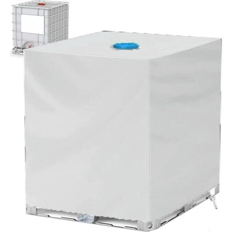 Wasserdichte Schutzhülle für IBC-Container, Oxford-Gewebe mit UV-Schutz, silber, 120 x 100 x 116 cm (1/5)