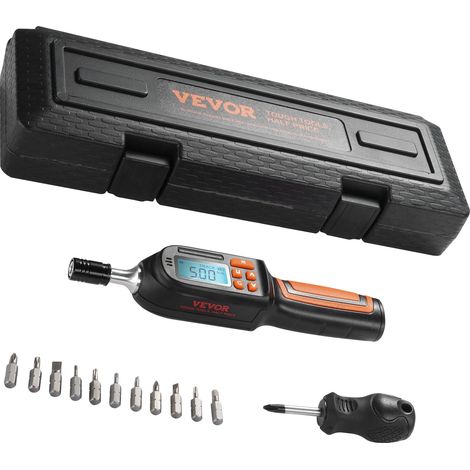 VEVOR Set di Chiavi per Cacciavite Dinamometrico da 1/4" Gamma di Regolazione Coppia 2,65-70,67 pollici-libbre, Cacciavite Dinamometrico con Incremento 0,01Nm, Set Punte per Cacciavite Dinamometrico (1/5)