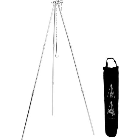 Portable Outdoor Cooking Tripod with Adjustable Hang Chain Hanging Pot Grill Stand Cookware Accessory (1/5)