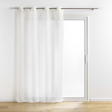 Voilage a oeillets 140 x 240 cm aspect brillant Sunline Blanc/or (1/3)